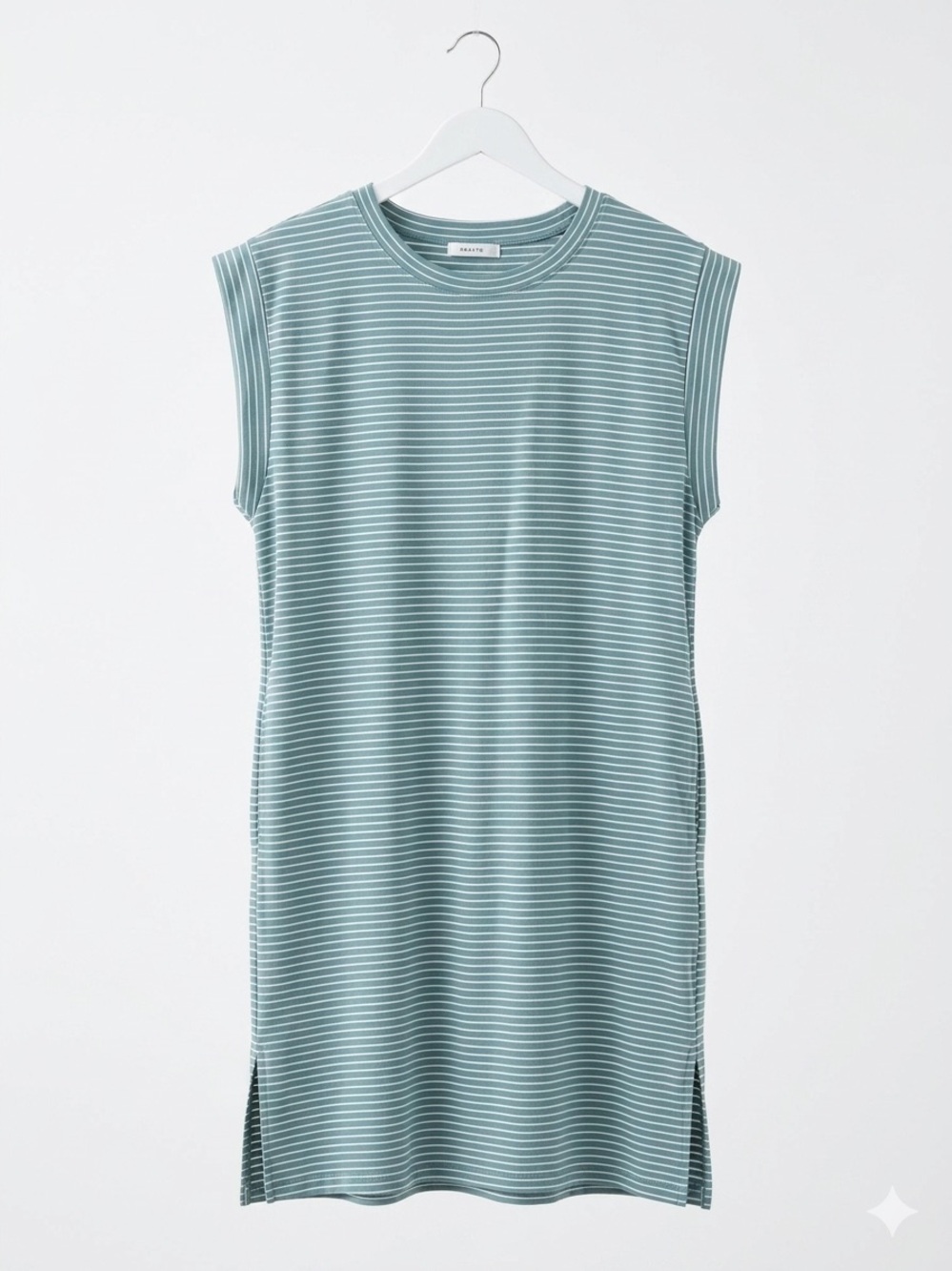 Staccato Teal and White Striped Tee Dress